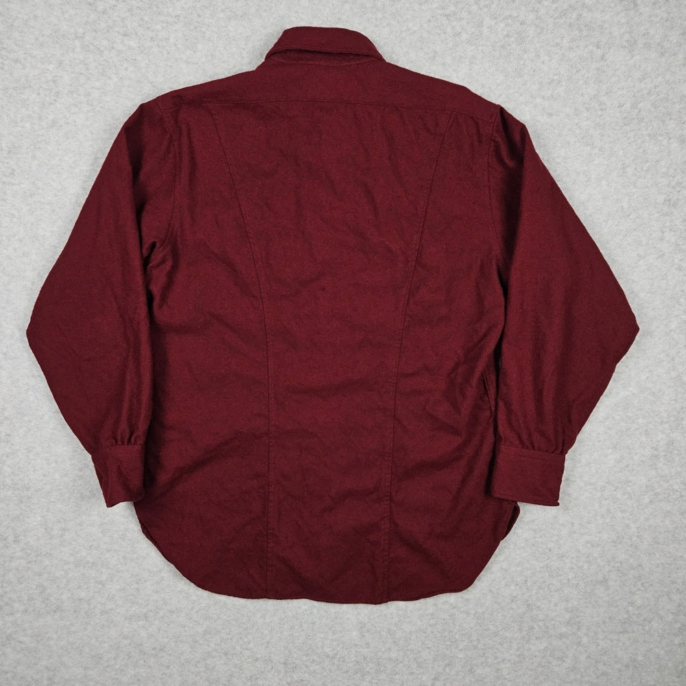 Vintage Pendleton (Men's Large) Burgundy Wool Western Yoke Button Shirt USA Made - Picture 5 of 8